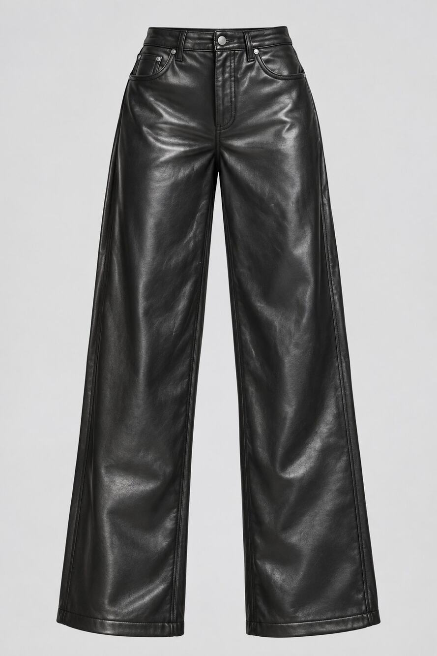 Abercrombie & Fitch The Loose High Rise Faux Leather Pants Black Women's 29 8S